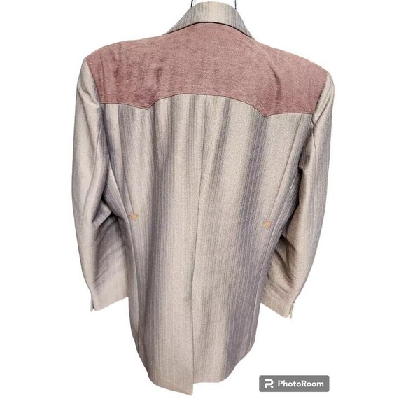 Silverado Western Dress Jacket Suede Yoke 46R Vintage Brown w/Bowtie - Picture 4 of 12